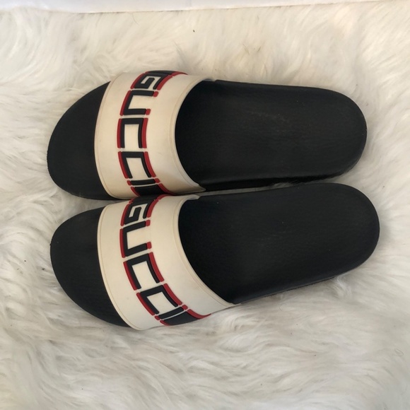 Gucci Authentic Striped Rubber Slides Size 6 Made in Italy - Picture 5 of 11